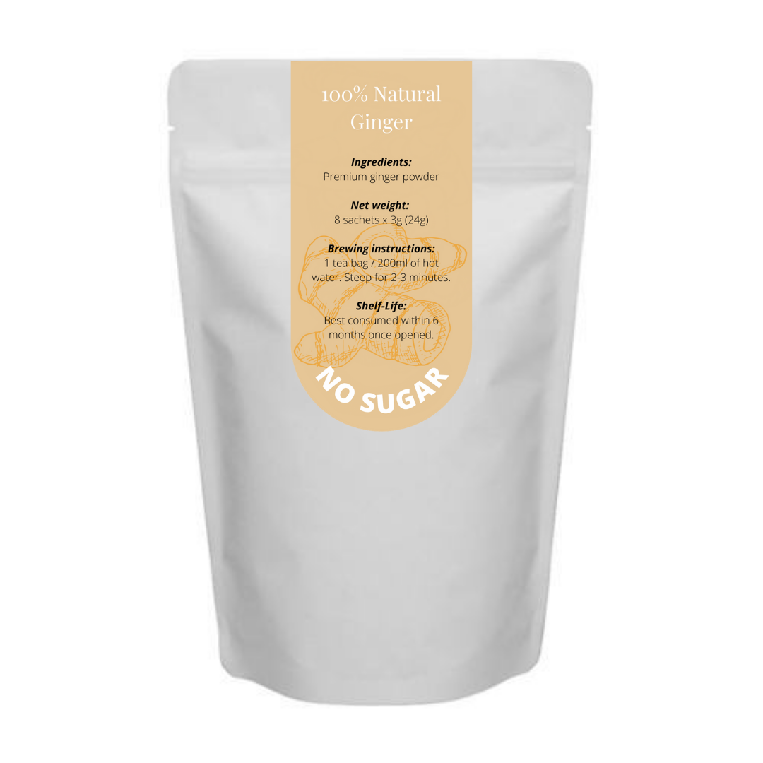 Coffeehock 100% All Natural Ginger Powder Teabag with No Sugar 8&#39;s x 3g
