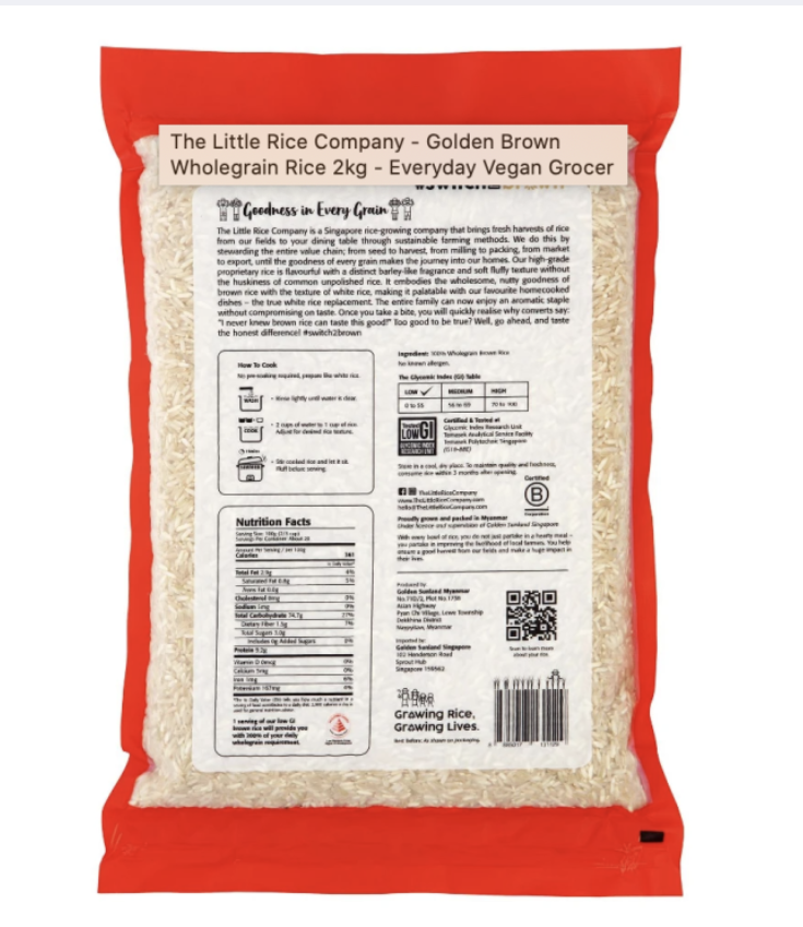 The Little Rice Company - Low GI Brown Rice (2kg)