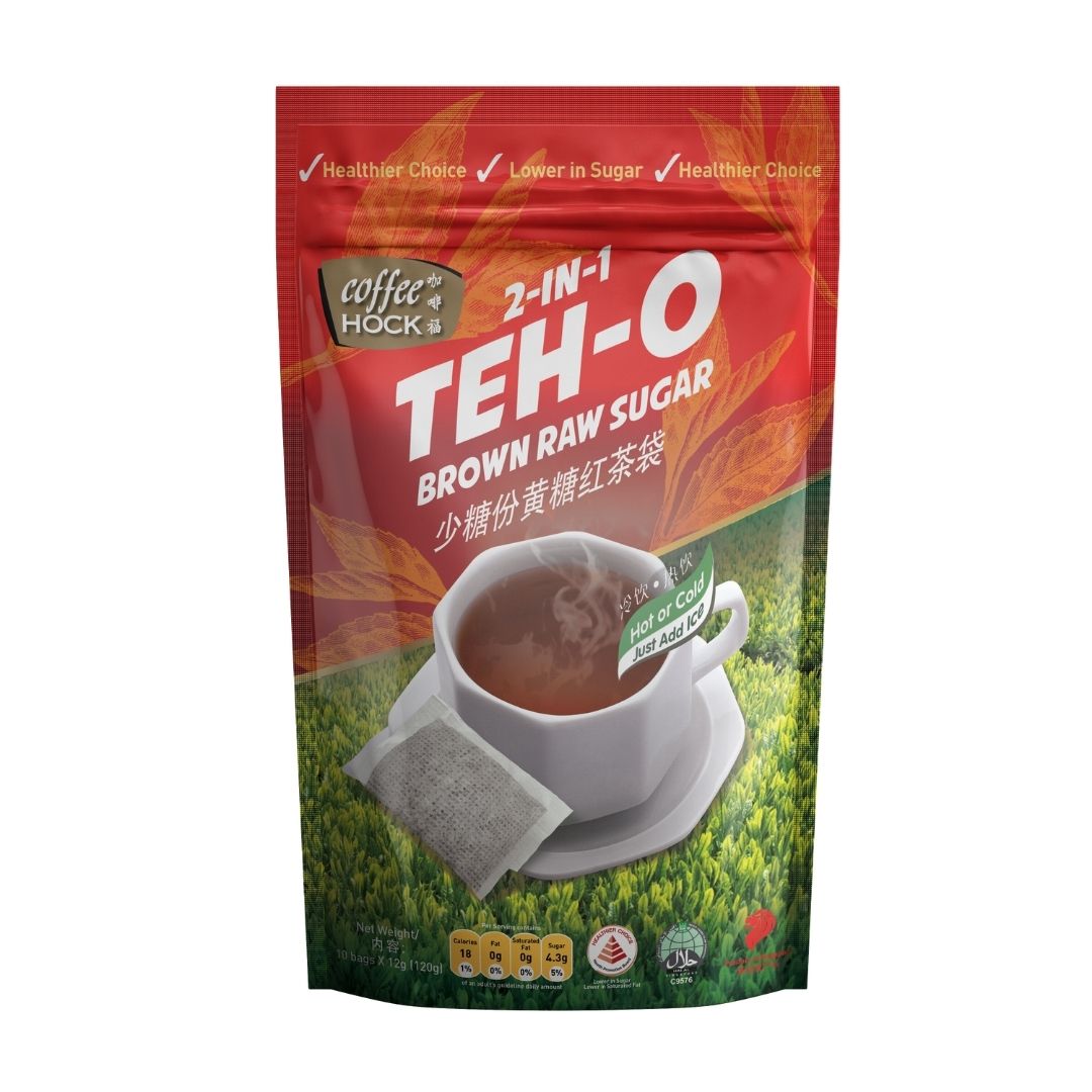 Coffeehock 2in1 Less Sugar Teh-O Ceylon Teabag with Brown Raw Sugar 10&#39;s