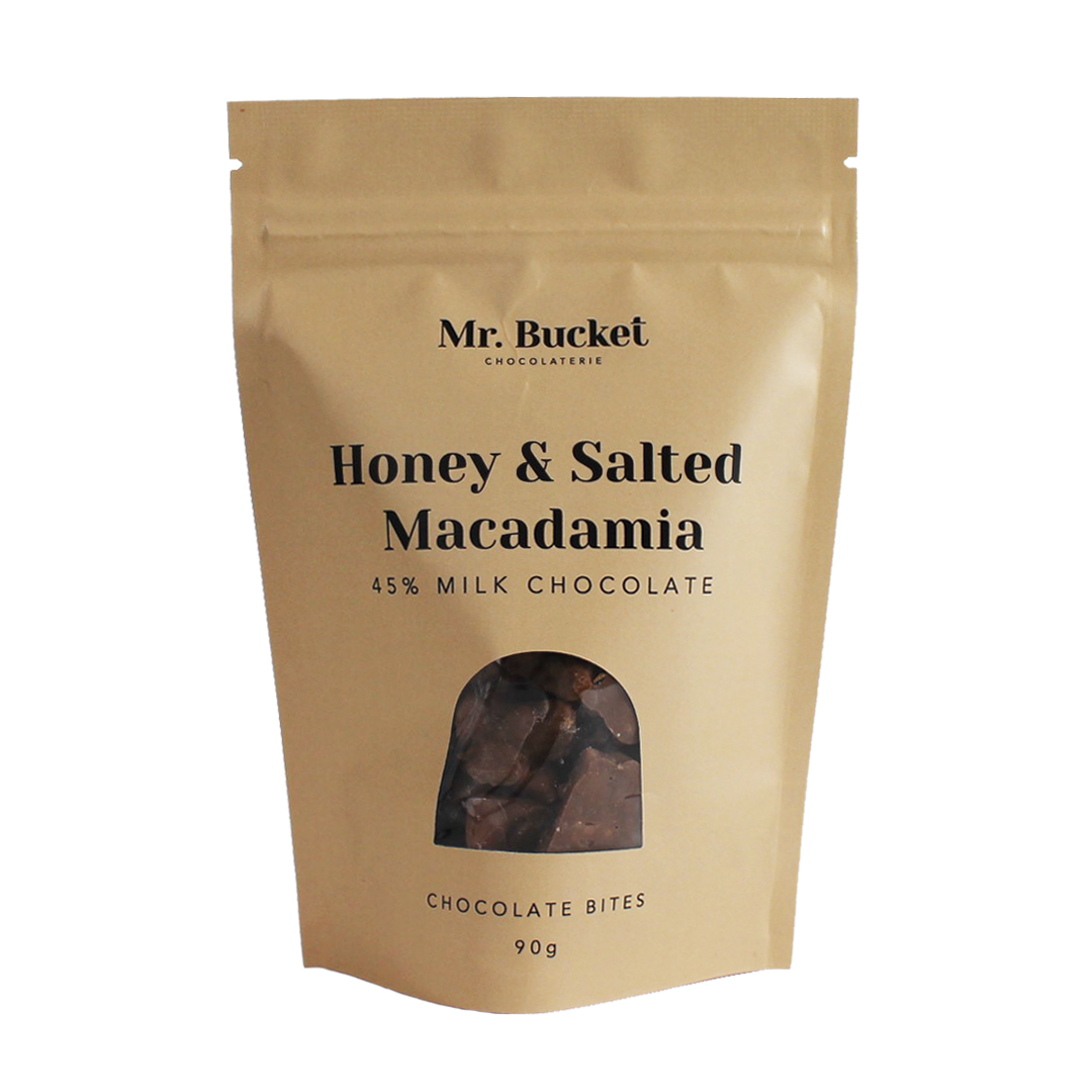 Mr Bucket Chocolaterie - Honey &amp; Salted Macadamia Bites