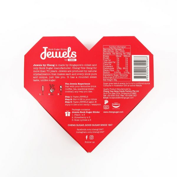 Jewels Rock Sugar Sticks — &quot;A Little Something&quot; Heart Shaped Box
